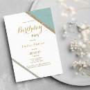 Search for mint and gold birthday invitations Elegant