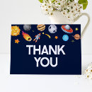 Search for outer space thank you cards Two the moon