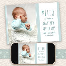 Search for hello birth announcement cards Boy
