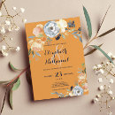 Search for orange and grey wedding invitations Hand drawn flowers