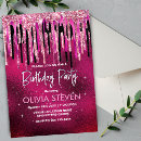 Search for black hot pink invitations Glitter