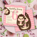 Search for hedgehog birthday invitations Girl