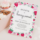 Search for strawberries birthday invitations Berry sweet birthday