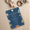 Search for adventure awaits baby boy shower invitations Woodland