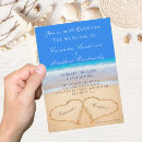 Search for hearts in the sand wedding invitations Nautical