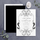 Search for black and white floral invitations Calligraphy