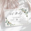 Search for eucalyptus invitations Green and white