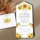 Search for sunflower bouquet wedding invitations Boho bohemian