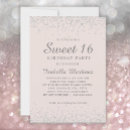 Search for silver glitter sweet 16 invitations Elegant