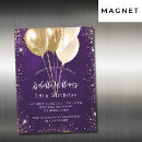 Search for purple balloons birthday invitations Purple and gold