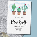 Search for cactus moving announcement cards Watercolor