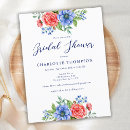Search for blue red bridal shower invitations Elegant