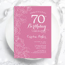 Search for pink 70th birthday invitations Elegant
