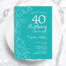 Search for turquoise birthday invitations Flowers