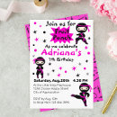 Search for girl ninja birthday invitations Cute