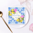 Search for blue lemon napkins Mediterranean style