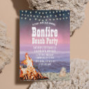 Search for bonfire on the beach invitations Campfire