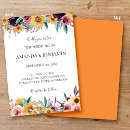 Search for sunflower and roses wedding invitations Boho