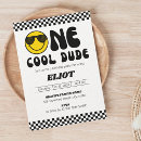 Search for one happy dude 1st birthday invitations Chequered