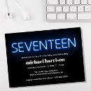 Search for 17th for boy birthday invitations Modern