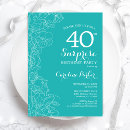 Search for turquoise 40th birthday invitations Elegant