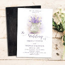 Search for lavender lace wedding invitations Mason jar
