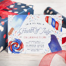 Search for red white and blue party invitations Independence day celebration