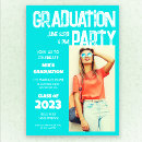 Search for blue and white graduation invitations High school college university