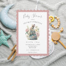 Search for pink floral baby shower invitations Modern