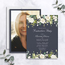 Search for blue and white graduation invitations University