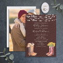 Search for faux leather invitations Cowboy