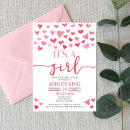 Search for heart baby girl shower invitations Red