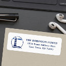 Search for ocean lighthouse return address labels Navy blue
