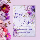 Search for purple watercolor floral wedding invitations Trendy