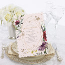 Search for floral wreath birthday invitations Burgundy
