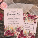 Search for burgundy and gold sweet 16 invitations Elegant