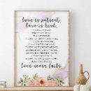 Search for love is patient love is posters Floral
