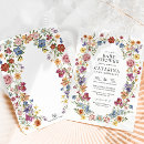 Search for colourful flowers baby shower invitations For her