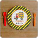 Search for construction birthday plates Yellow orange black