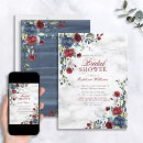 Search for marsala navy bridal shower invitations Floral