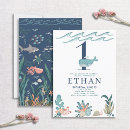 Search for 1st birthday invitations Under the sea