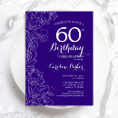 Search for purple 60th birthday invitations Floral