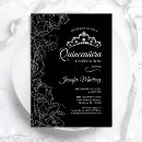 Search for black white quinceanera invitations floral