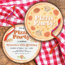 Search for round pizza invitations Watercolor