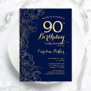 Search for navy blue floral invitations Botanical