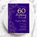 Search for purple 60th birthday invitations Floral