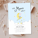 Search for moon and back baby shower invitations Watercolor