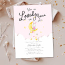 Search for rabbit baby girl shower invitations Moon and stars