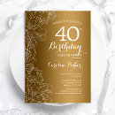 Search for golden birthday invitations Flowers
