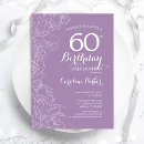 Search for purple 60th birthday invitations Floral